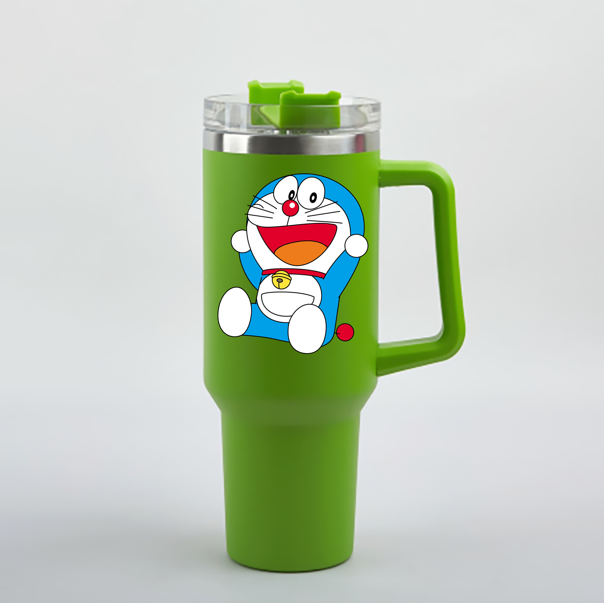 （画像用） ドラえもん Doraemon 1200mL車用タンブラー - クリスタルステッカー（プラスチックストロー付き）